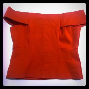💥Deletta Ponte Off The Shoulder Red Top Size M💥